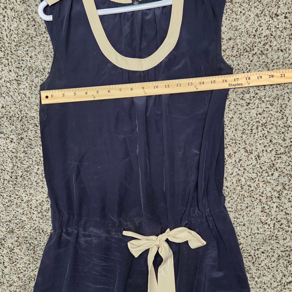 Banana Republic Navy Blue Dress Sleeveless Tie Waist Casual L - Picture 5 of 7